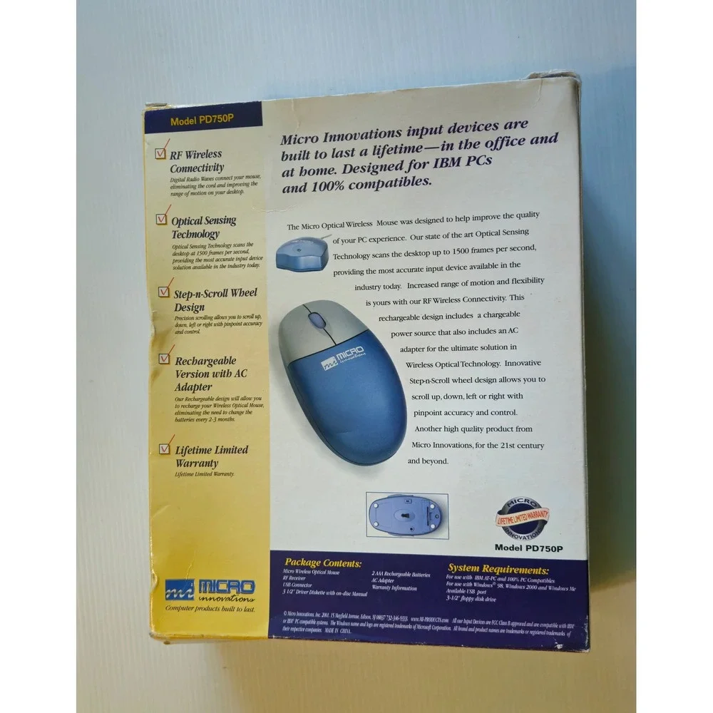Vintage Micro Innovations Wireless Optical Mouse PD750P – Early 2000s Tech